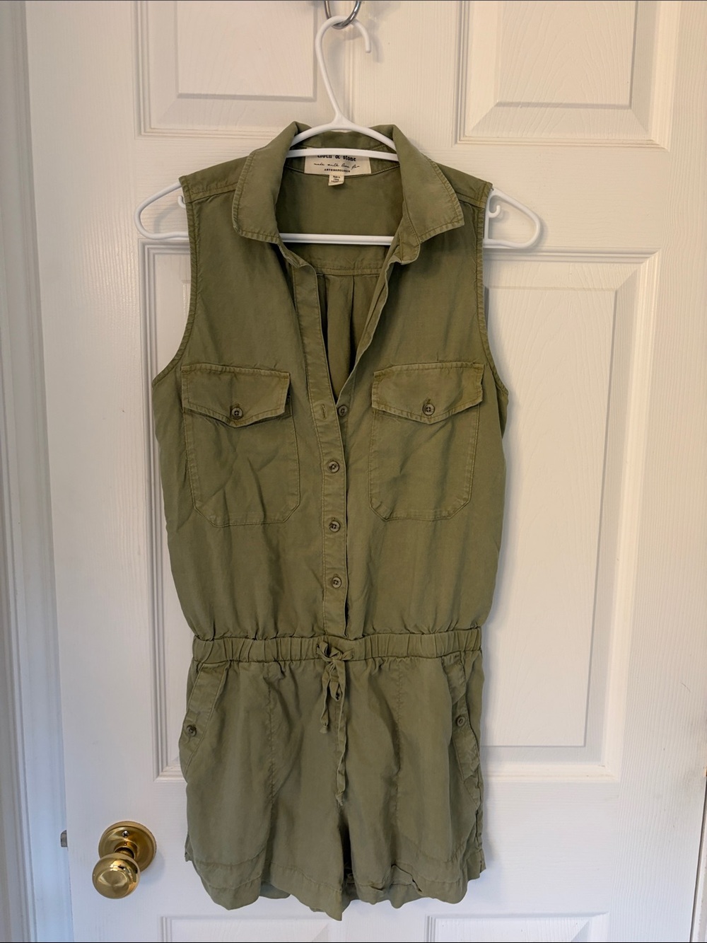 Anthropologie Cloth & Stone Olive Green Shirt Jacket